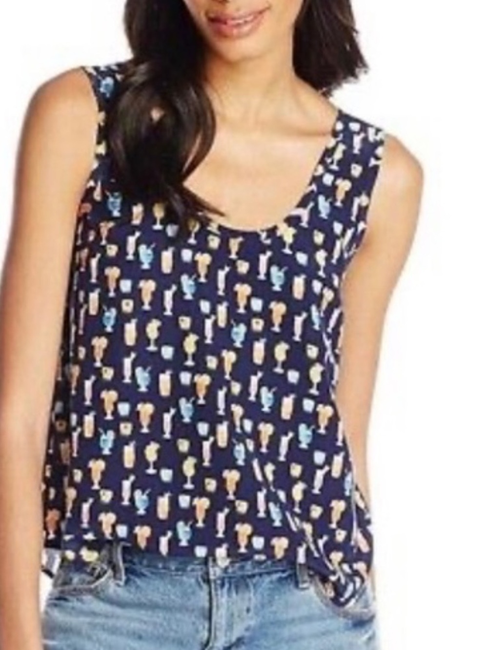 Joie 100% silk tropical party cocktail tank top